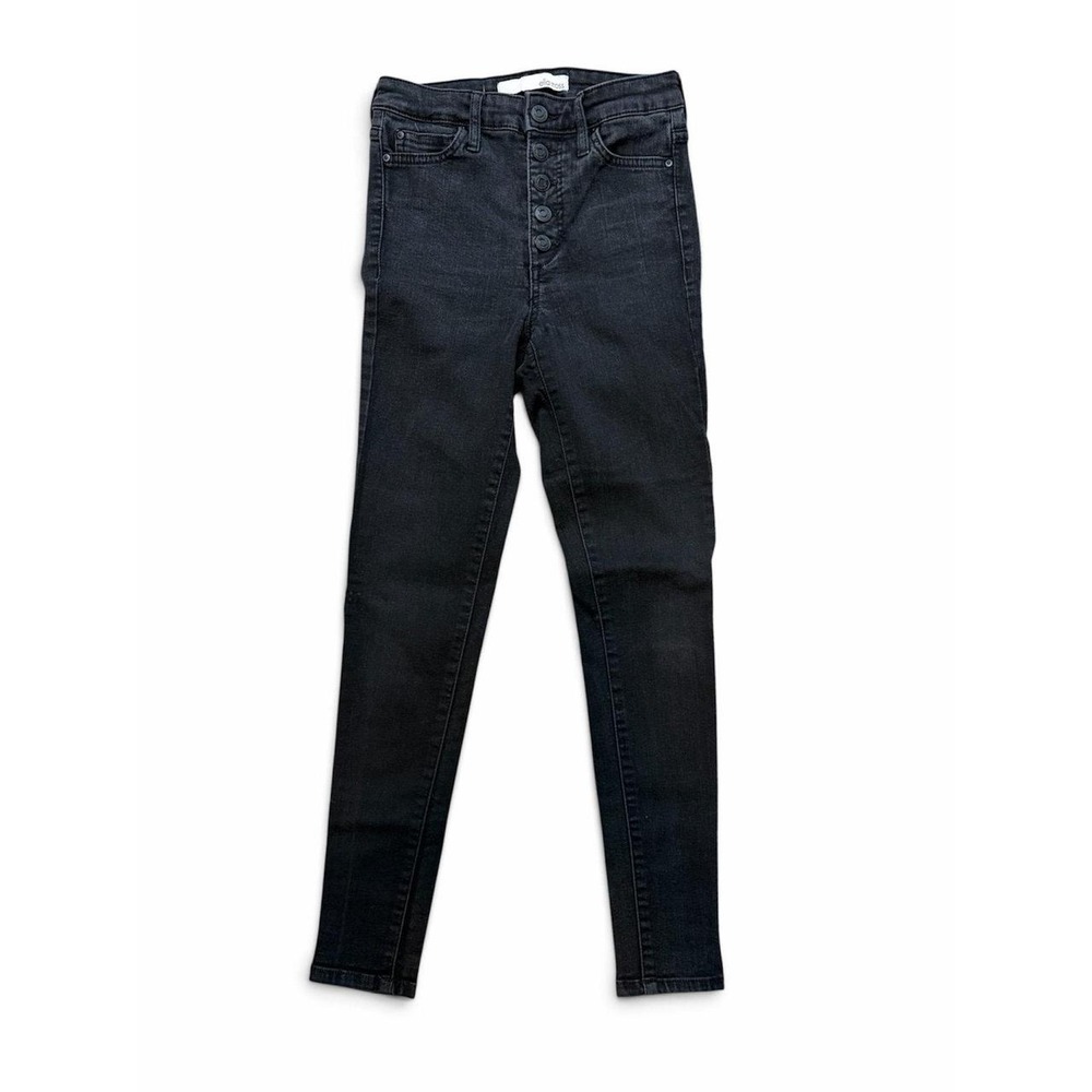 Ella Moss High Rise Skinny Ankle Jeans Black Button Fly Size 24